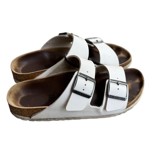 Birkenstock Arizona White Leather Double Strap Sandals EU 39 Narrow Fit - Picture 1 of 10
